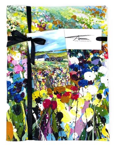Avril Thomson-Smith Tea Towel - A Blanket of Colour Bigton, Shetland