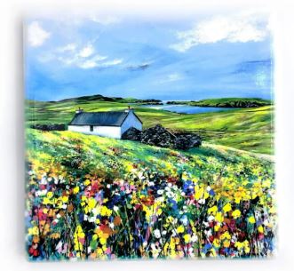 Avril Thomson-Smith Coaster - A Field of Flowers