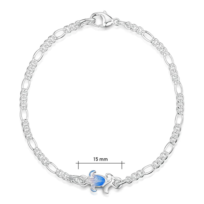 Sheila Fleet Small Bluebell Enamel Bracelet in Sterling Silver (EBL0241)