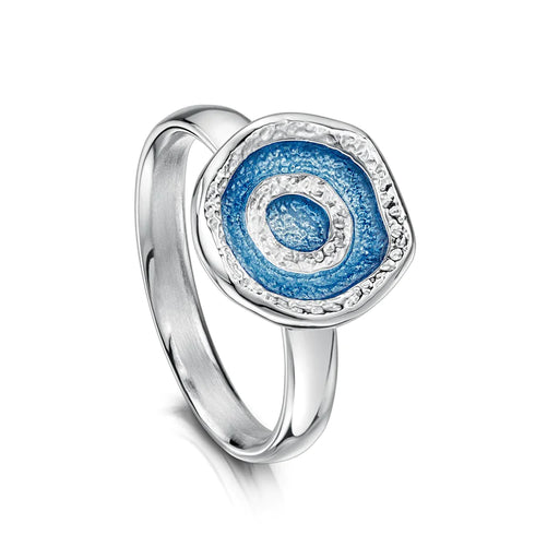 Sheila Fleet Brodgar Eye Small Enamelled Ring in Sterling Silver (ER0247)