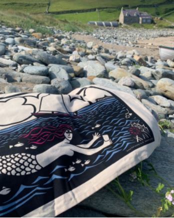 Mella Fair Trade Cotton Tea Towel - Mermaid Design