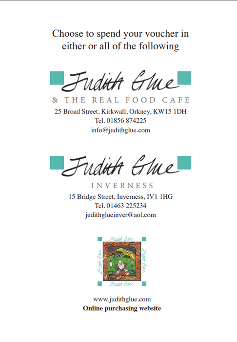 Judith Glue Shop & Real Food Cafe Gift Vouchers