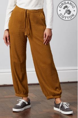NOW 25% OFF Nomads Organic Cotton Waffle Yoga Trousers - Ochre
