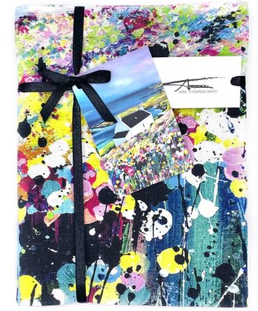 Avril Thomson-Smith Tea Towel - Summer Rain Fladdabister, Shetland