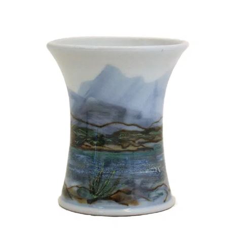 Highland Stoneware X- Small Cylinder Vase - Landscape