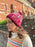 Wonky Woolies Orkney Runic Hat in Burgundy/Rose