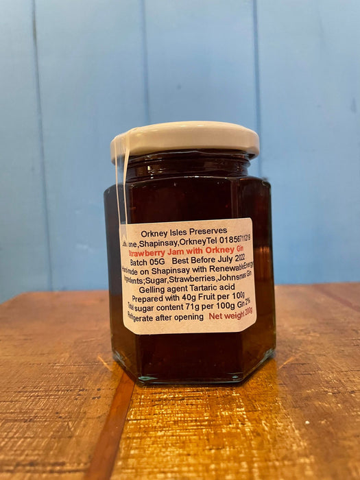 Orkney Isles Preserves Strawberry Jam with Johnsmas Orkney Gin