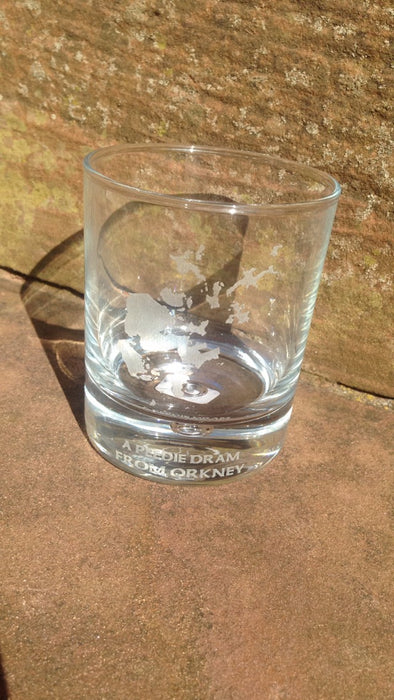"A dram from Orkney" Whisky Glass