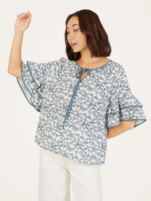 FURTHER REDUCED! Thought Skye Lenzing Ecovero Ruffle Sleeve Top