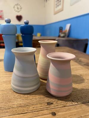 Pre Loved Crafts - Set of three mini Vases by Elli Pearson