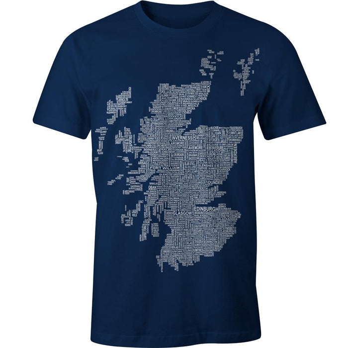 Urban Pirate Scotland Map T Shirt - Navy