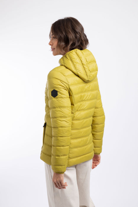 NEW Weird Fish Eshka Padded Hooded Jacket in Tarragon