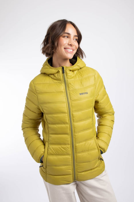 NEW Weird Fish Eshka Padded Hooded Jacket in Tarragon