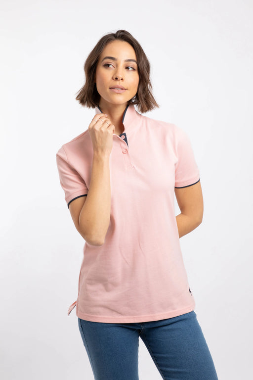 NEW Weird Fish Pammie Organic Cotton Polo Top in Pink