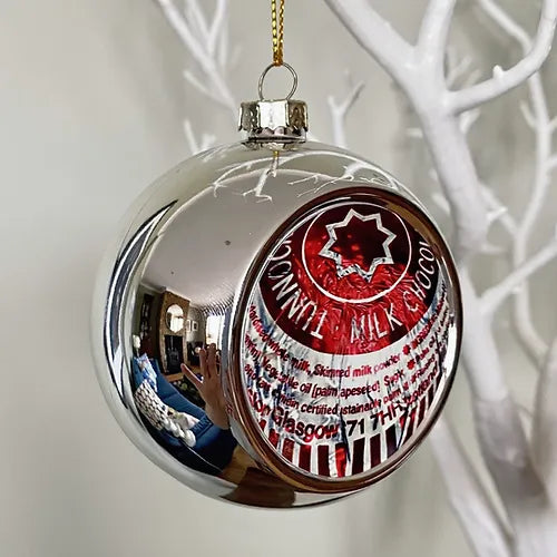 Very Special Glass Silver Tunnocks Bauble