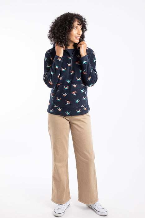 NEW 25% OFF Weird Fish Lana 1/4 Zip Microfleece Hoodie Nightshade