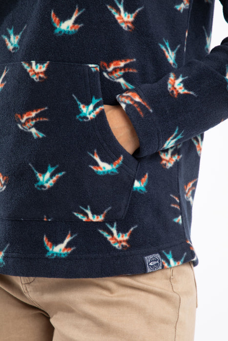 NEW 25% OFF Weird Fish Lana 1/4 Zip Microfleece Hoodie Nightshade