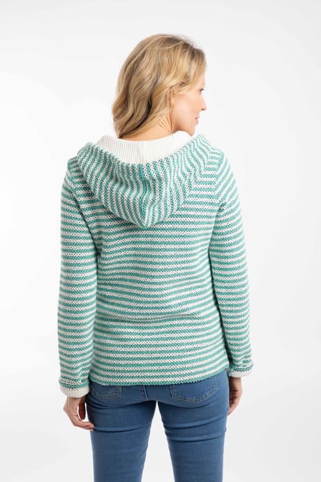 NEW Weird Fish Fisher Full Zip Stripe Macaroni Hoodie Apple Mint