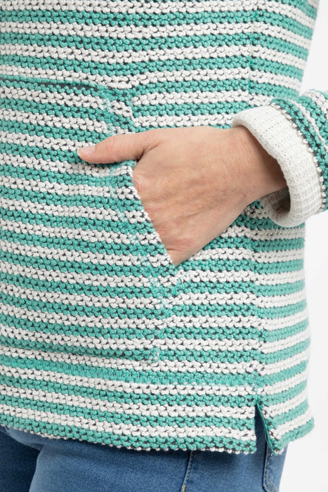 NEW Weird Fish Fisher Full Zip Stripe Macaroni Hoodie Apple Mint