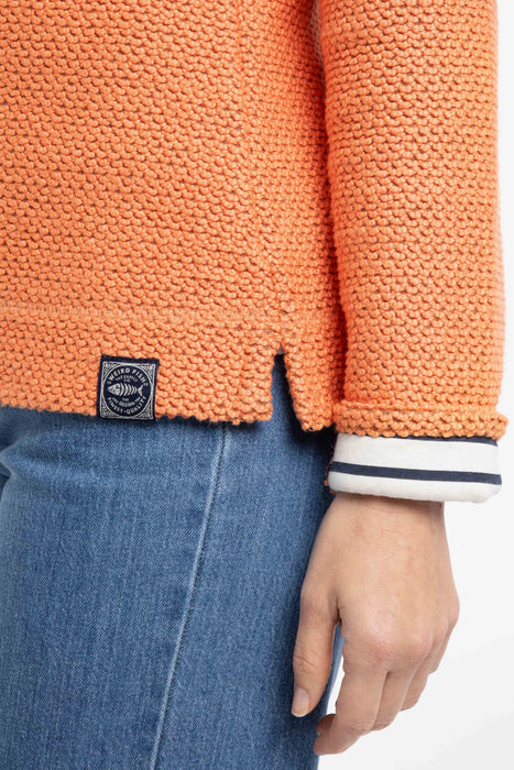 NEW Weird Fish Chicoa Full Zip Hooded Classic Macaroni Hoodie in Apricot