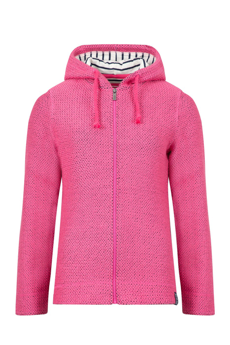 NEW Weird Fish Chicoa Full Zip Hooded Classic Macaroni Hoodie in Peony