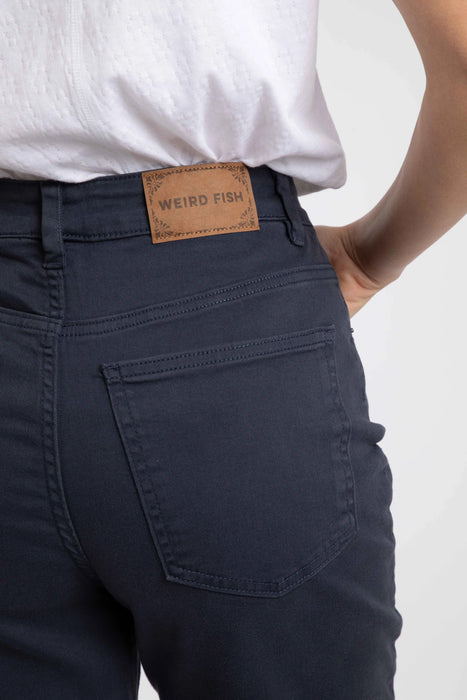 NEW Weird Fish Soulina Wide Leg Cropped Jeans in Navy