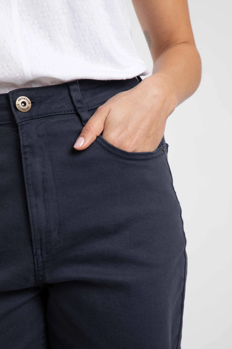 NEW Weird Fish Soulina Wide Leg Cropped Jeans in Navy