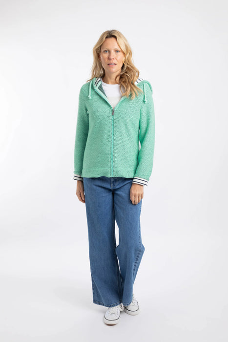 NEW Weird Fish Chicoa Full Zip Hooded Classic Macaroni Hoodie in Apple Mint