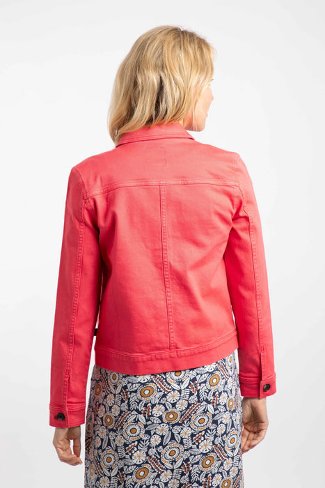 NEW Weird Fish Rosanna Canvas Jacket in Flamingo