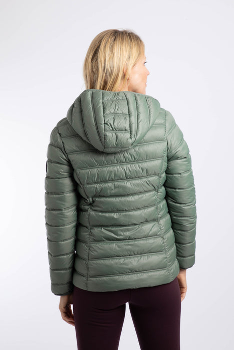 NEW Weird Fish Eshka Padded Hooded Jacket in Military Green