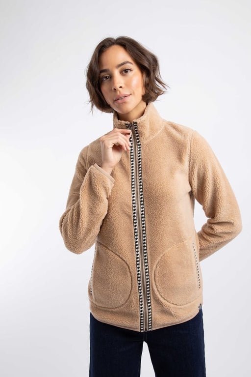 NEW Weird Fish - Lucille Lightweight Full Zip Borg Fleece Taupe