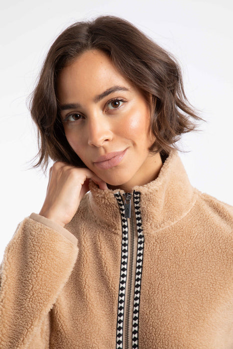 NEW Weird Fish - Lucille Lightweight Full Zip Borg Fleece Taupe