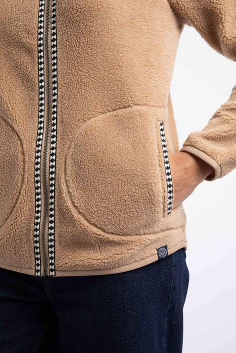 NEW Weird Fish - Lucille Lightweight Full Zip Borg Fleece Taupe