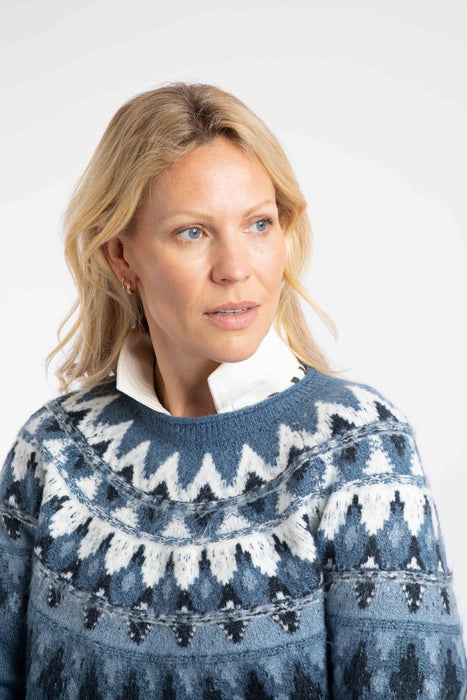 NEW Weird Fish Lowell Fair Isle Jumper - Ash