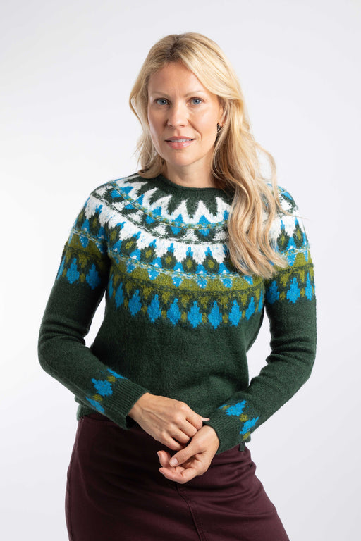 NEW Weird Fish Lowell Fair Isle Jumper - Bottle Green