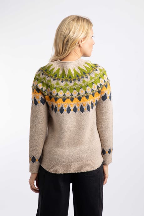 NEW Weird Fish Lowell Fair Isle Jumper -  Chalk