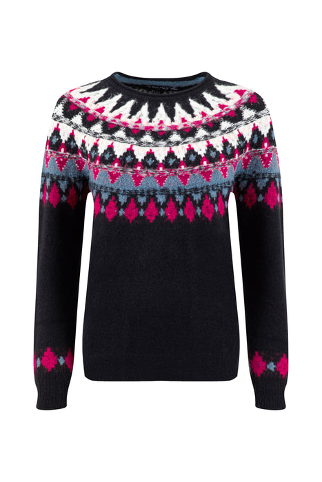 NEW Weird Fish Lowell Fair Isle Jumper -  Navy