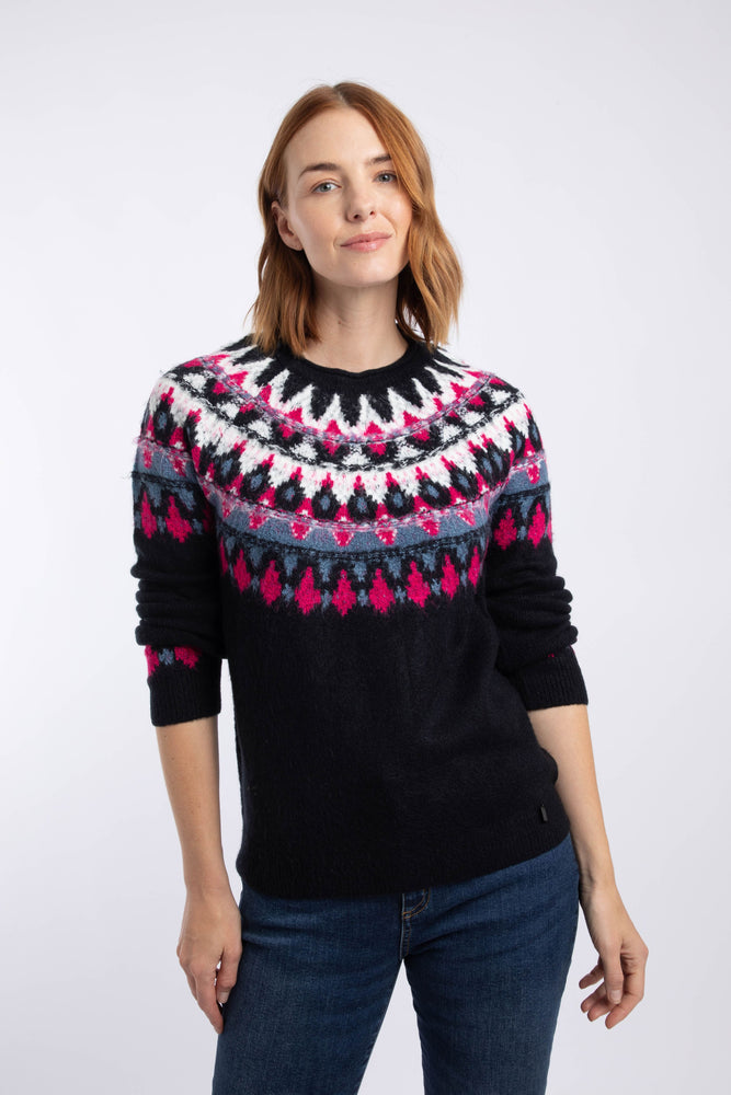 NEW Weird Fish Lowell Fair Isle Jumper -  Navy