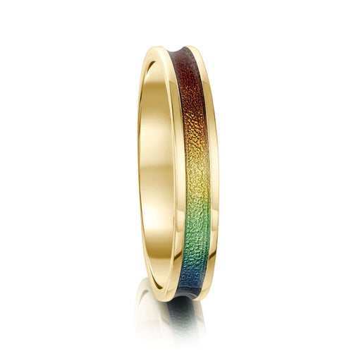 Sheila Fleet Rainbow Ring in Enamel 18ct Yellow Gold (18Y-ER121-RAINB)