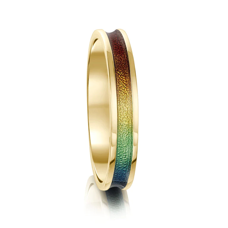 Sheila Fleet Rainbow Ring in Enamel 18ct Yellow Gold 18Y ER121 RAINB