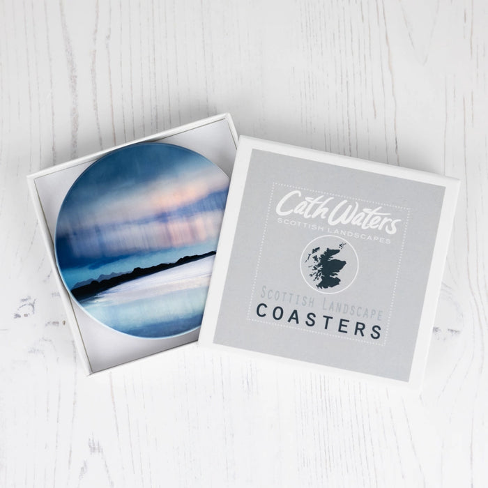 Cath Waters - Arisaig Aurora Ceramic Coaster Gift Boxed