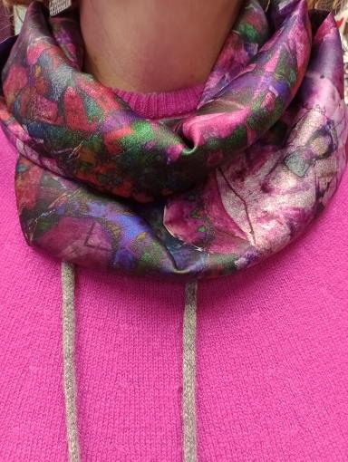 Agate & Ayre - Silk Infinity Scarf - Druzy