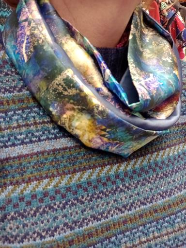 Agate & Ayre - Silk Infinity Scarf Labradorite