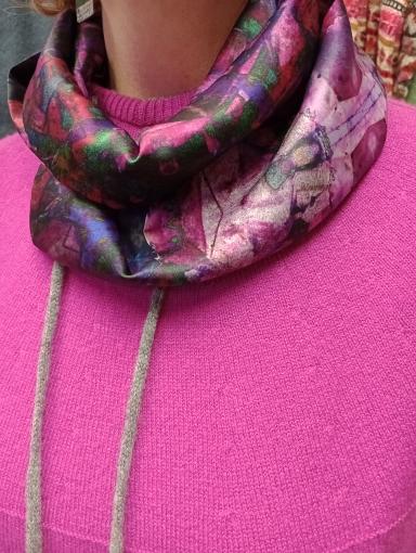 Agate & Ayre - Silk Infinity Scarf - Druzy