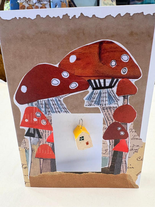 Leamne - Tiny Ceramic Bothy Necklace On A Display Card