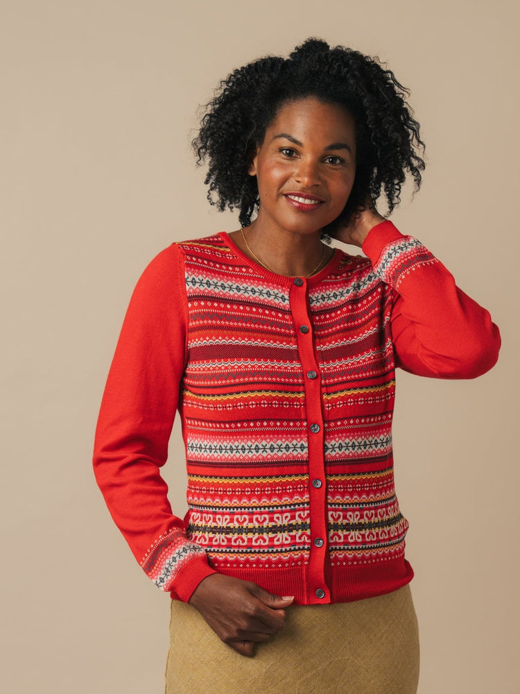 SALE Eribe Sailor Round Neck Cardigan - Red WAS £179.00 NOW £99.00