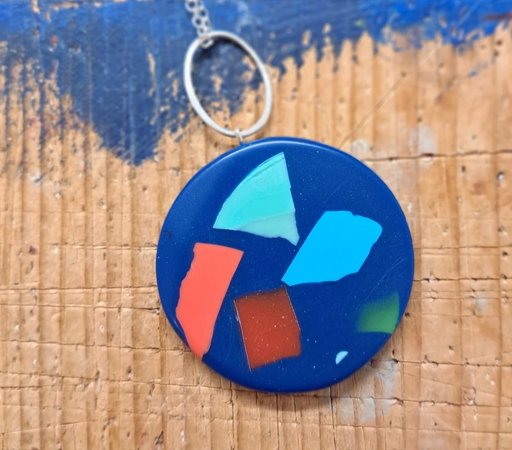 Carla Edwards - XL Round Pendant in 'Ocean Brights'