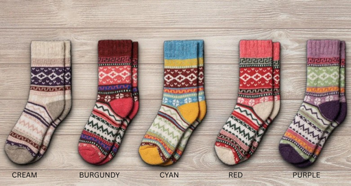 Kids Ida Fair Isle Nordic Woollen Socks