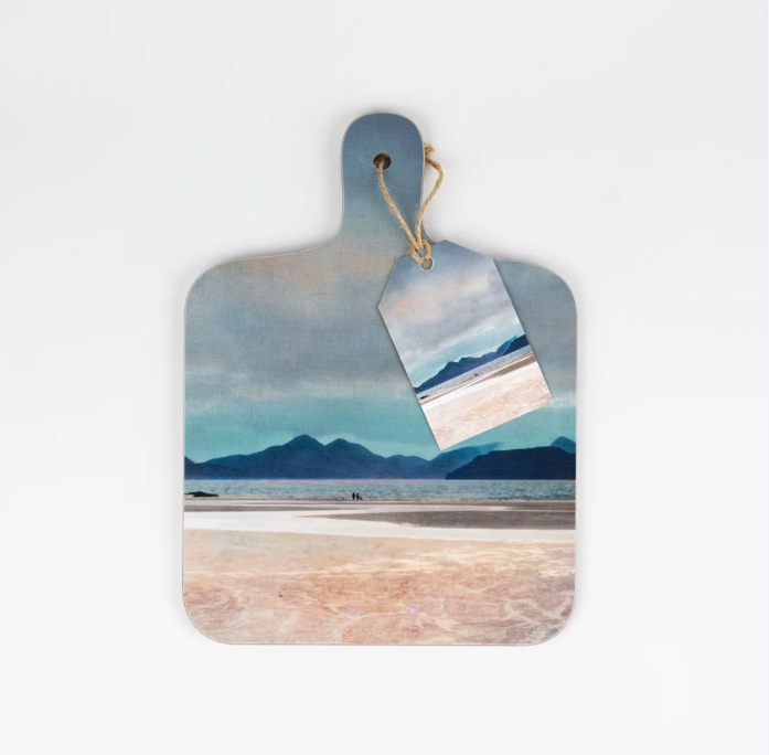 Cath Waters - "A Walk On The Beach" Skye From Applecross Mini Chopping Board