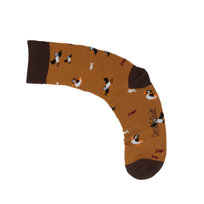 Doris & Dude Bronze Puffin Knee High Socks- ON SALE